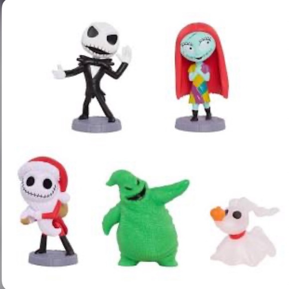 NEW Bundle 5 DISNEY’S THE NIGHTMARE BEFORE CHRISTMAS FIGURES TOYS CAKE TOPPERS - Picture 1 of 13